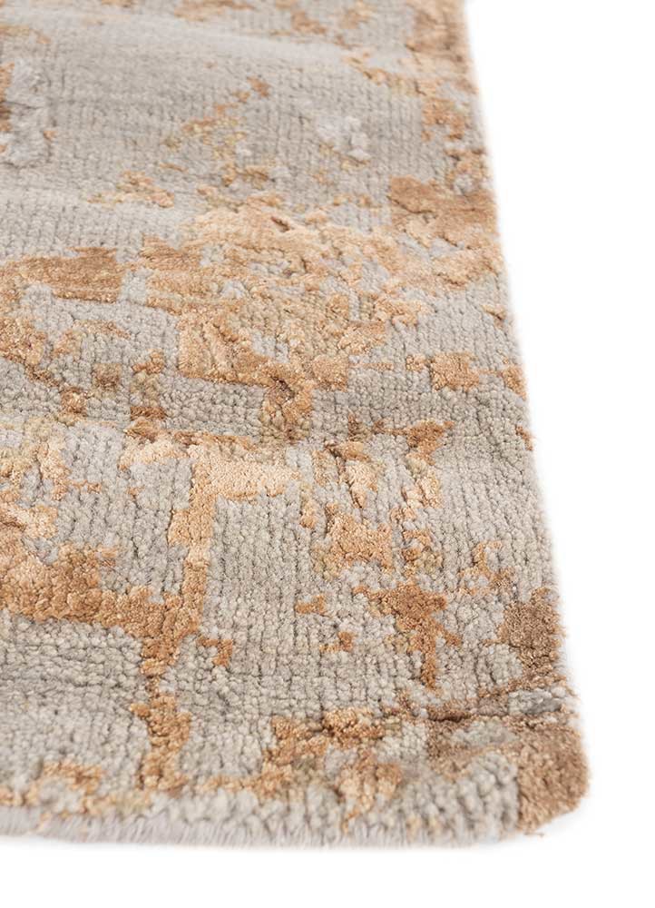 tattvam grey and black wool and bamboo silk hand knotted Rug - Corner tattvam grey and black wool and bamboo silk hand knotted Rug - Corner